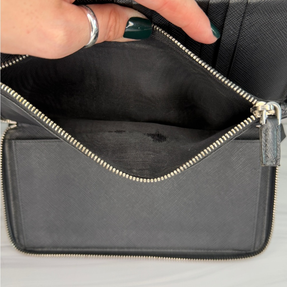Prada Large Saffiano Leather Zip Around Travel Organizer Wallet | Full Set - Picture 10 of 11